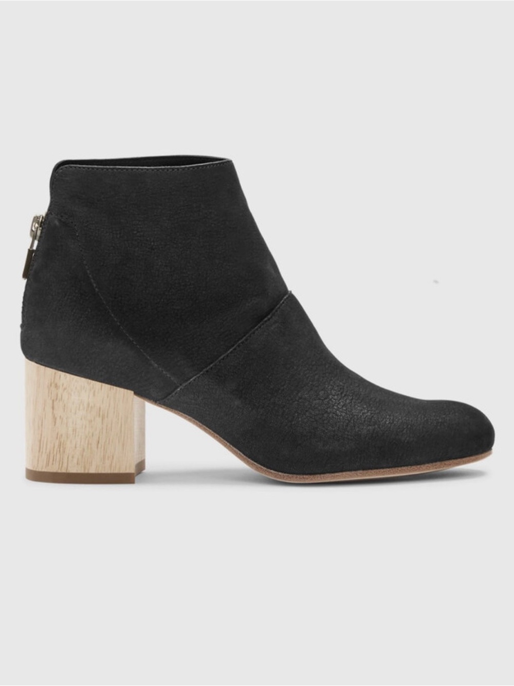 EILEEN FISHER Suri Tumbled Nubuck $255 Bootie Wooden Block Heel Size 9
